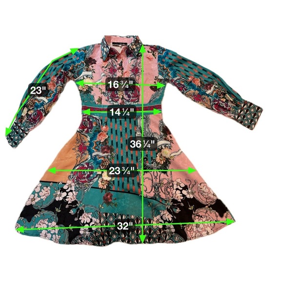 * RARE Dalia MacPhee Floral Baroque Print Shirt Dress Size S - Picture 15 of 16